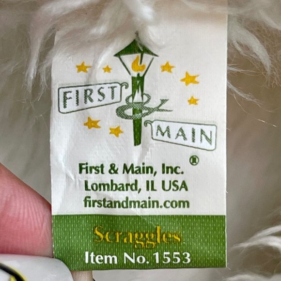 First & Main Scraggles 11" Teddy Bear Plush Stuffed Toy White Tags Attached - Picture 8 of 12